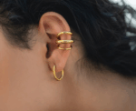 Egg Shell Huggie Earrings For Women - Image 