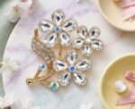 Crystal Daisy Bouquet Brooch - Image 
