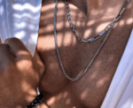 Half Paperclip Half Chain Heavy Chain Necklace - Image 