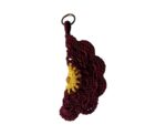 Yellow Burgundy Crochet Sunglasses Case - Image 