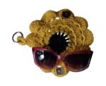 Black and Yellow Crochet Sunglasses Holder - Image 