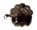 Terracotta Beige Crochet Sunglasses Case - Image 