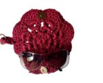 Solid Burgundy Crochet Sunglasses Case - Image 
