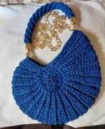 Royal Blue Crochet Handbag - Image 
