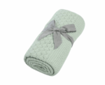 Baby Knitted Blanket Blue Green - Image 