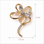 Champagne Crystal Flower Brooch