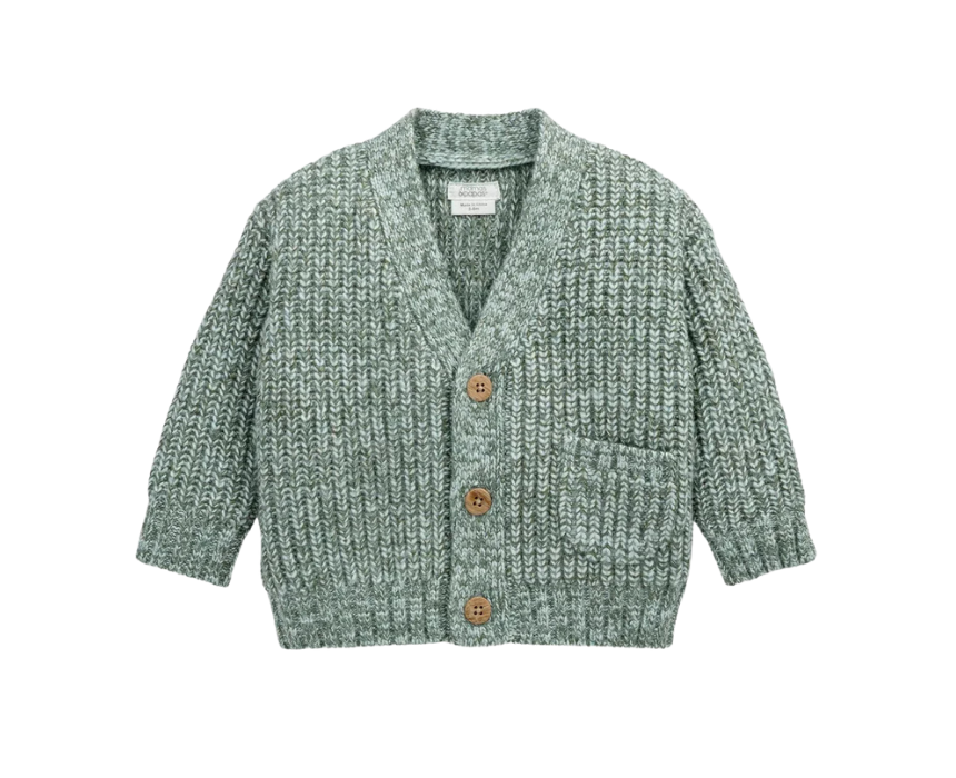 24 Baby Boys Cable Knit Cardigan in Grey - Image 1