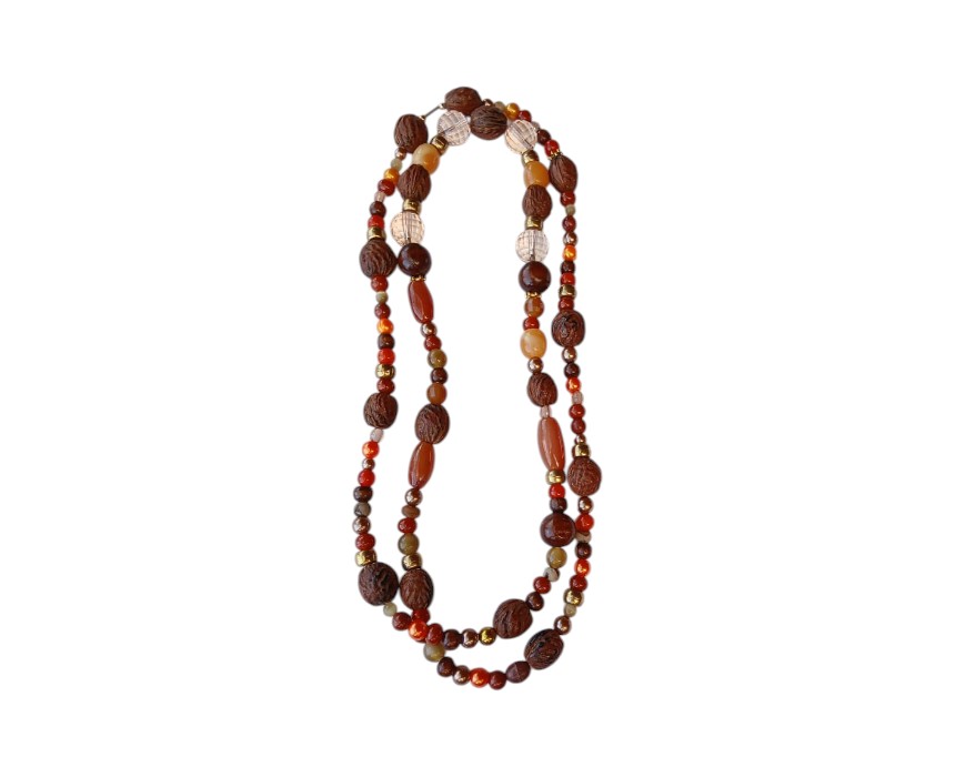 26 Browny Crystal Wood Necklace - Image 1