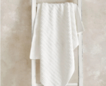 Baby Stripe Chenille Blanket in White - Image 