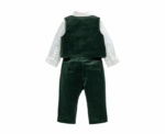 Baby Boys Velour Suit in Green - Image 