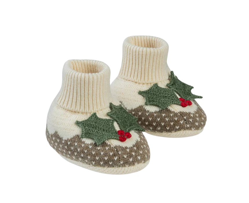29 Baby Christmas Pudding Booties - Image 1
