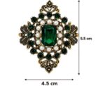 Emerald Crystal Brooch Pin - Image 