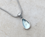 Blue Sea Drop Crystal Pendant Necklace - Image 