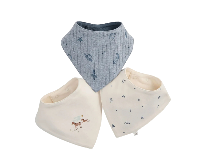 3 Baby Wild West Bib Set - Image 1
