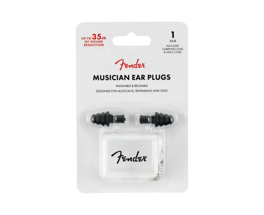 31 Musician Ear Plugs Noise Protection Fender in Black - Image 1
