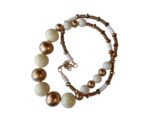 Bronze Pearl Beige Necklace - Image 