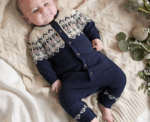 Baby Boys Fairisle Knitted Romper - Image 