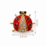Ladybug Crystal Brooch