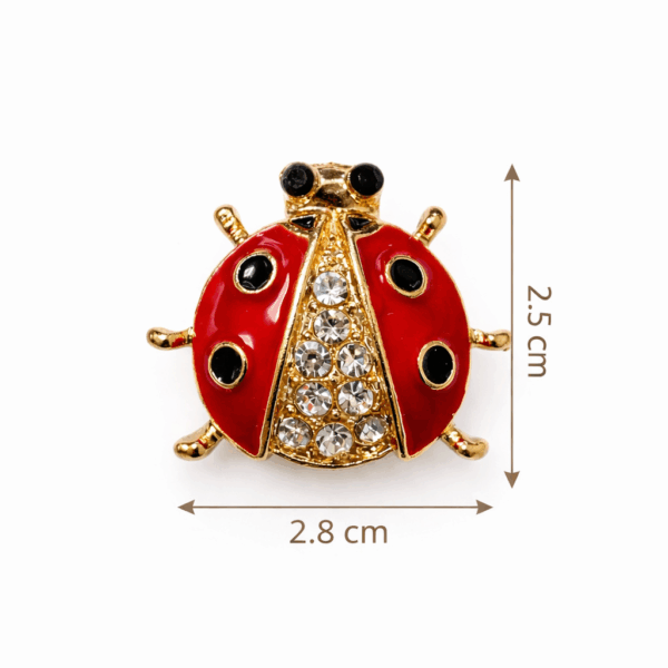 Ladybug Crystal Brooch
