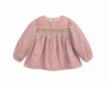 Baby Smock Velvet Dress and Bloomers Set - Image 