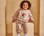 Baby Boucle Placement Sweatshirt in Pink - Image 