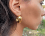Big Croissant Hoops Earrings - Image 