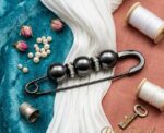 Pearl Safety Pin Brooch - Image 