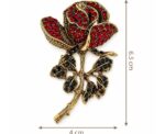 Rose Crystal Brooch Pin - Image 
