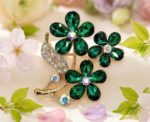Crystal Daisy Bouquet Brooch - Image 