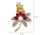Floral Pearl Brooch Pin - Image 