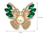 Pearl Crystal Bow Brooch - Image 