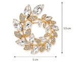 Crystal Laurel Wreath Brooch - Image 