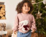 Baby Bunny Christmas Jumper in Pink - Image 