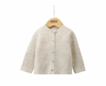 Baby Oatmeal Knitted Cardigan - Image 
