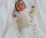 Baby Oatmeal Knitted Cardigan - Image 