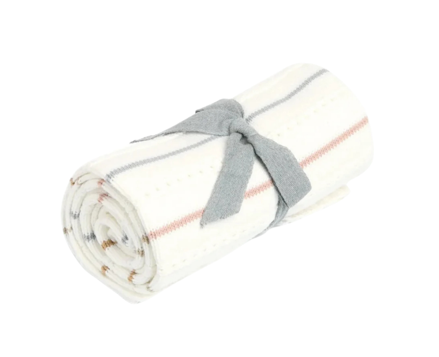 45 Baby Neutral Stripe Cotton Blanket - Image 1