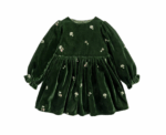 Baby Velvet Dress in Green - Image 