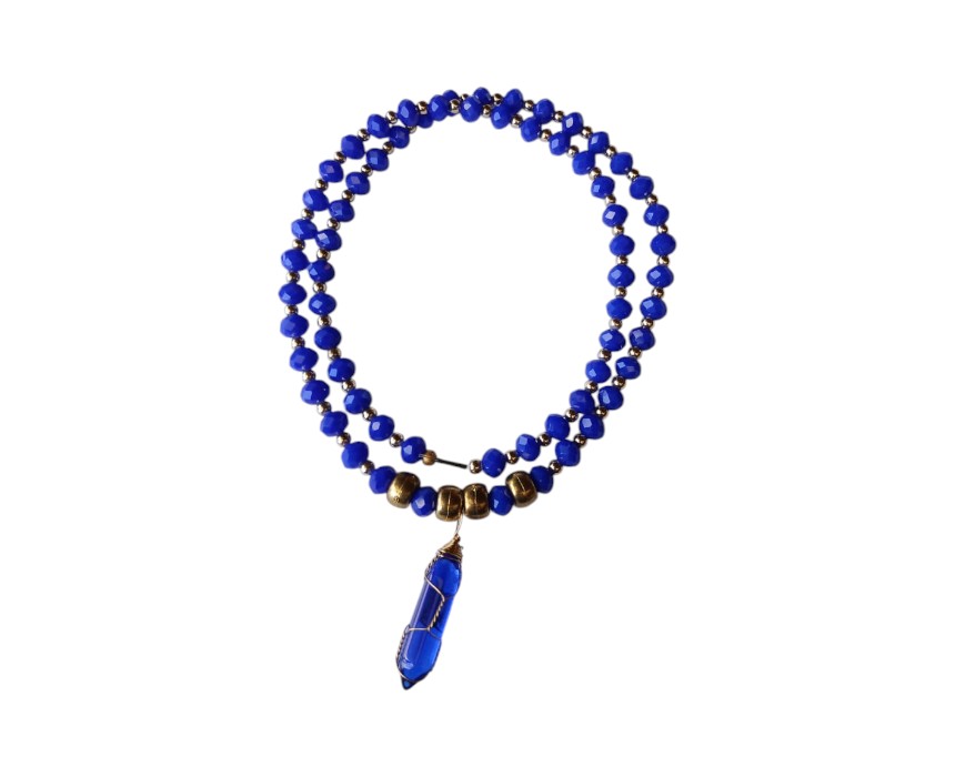 5 Navy Blue Bulletin Necklace - Image 1