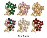 Crystal Daisy Bouquet Brooch - Image 