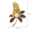 Floral Pearl Brooch Pin - Image 