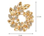 Crystal Laurel Wreath Brooch - Image 