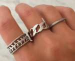 Roman Goddess Leaf Adjustable Ring - Image 