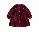 Baby Velvet Dress in Burgundy - Image 