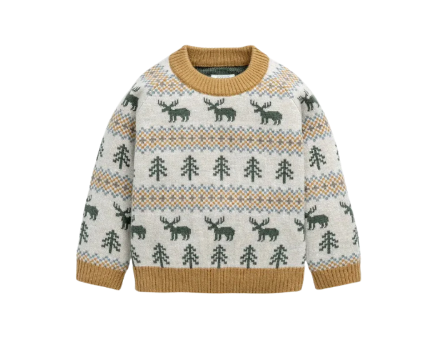 50 Baby Boys Moose Knitted Jumper - Image 1