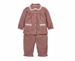 Baby Gingham Pyjamas in Burgundy - Image 