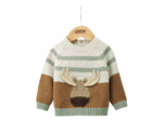 Baby Moose Character Knit Jumper in Brown - Image 