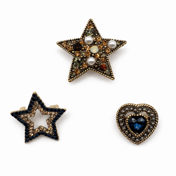 Celestial Crystal Brooch Set – 3 Pieces