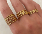 Roman Goddess Leaf Adjustable Ring - Image 