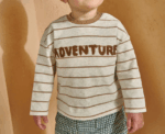 Baby Boys Cream Striped T-Shirt - Image 