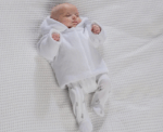 Baby Velour Hooded Jacket in White - Image 